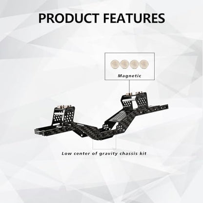 SCX24 LCG Chassis RC Carbon Fibre Frame Body Shell for Axial SCX24 | Frame Body Shell Kit for Axial SCX24 C10 JLU Bronco Base Camp GX470 Upgrade Parts 1/24 RC Crawler