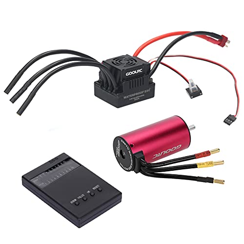 GoolRC S3670 RC Brushless Motor ESC Combo, 2850KV Sensorless Brushless Motor 120A Brushless ESC and Program Card Combo Set for 1:8 Scale RC Toys Prefect Modification Accessories