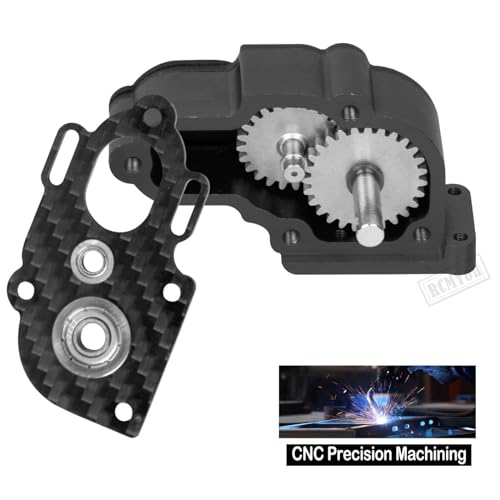 RC Carbon Fiber Frame Chassis w/Gearboxes Upgrades Part for 1/10 SCX10 SCX10 II 90046 90047 RC Crawler Car,Black - color: Black - Parts