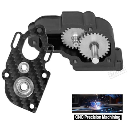 RC Carbon Fiber Frame Chassis w/Gearboxes Upgrades Part for 1/10 SCX10 SCX10 II 90046 90047 RC Crawler Car,Black - color: Black - Parts