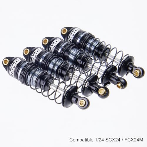 35MM Oil Shock Absorbers Upgrade Compatible with 1/24 RC Crawlers | Fits Axial SCX24 / FCX24 - Oil Damper Upgrade - Black - Gray - color: Black/Gray