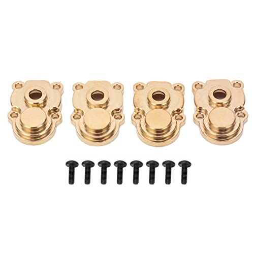 Alomejor 4Pcs RC Brass Steering Knuckle Cover Portal Cover RC Axle Gear Cover for FMS 124 FCX24 RC Crawler (Gold)