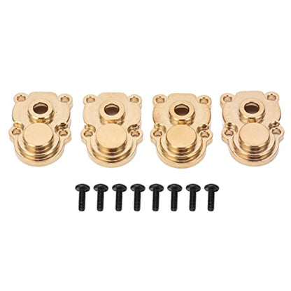 Alomejor 4Pcs RC Brass Steering Knuckle Cover Portal Cover RC Axle Gear Cover for FMS 124 FCX24 RC Crawler (Gold)