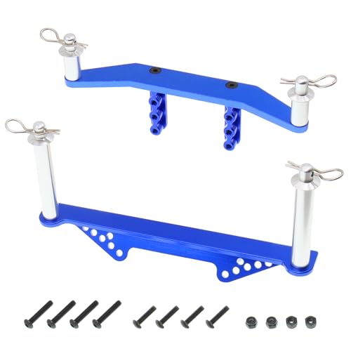 Aluminum Front & Rear Body Mounts with Body Posts for 1/10 Traxxas Slash 2WD, Rustler, Stampede VXL RC 2WD Car, Upgrade Parts, Blue - color: Blue