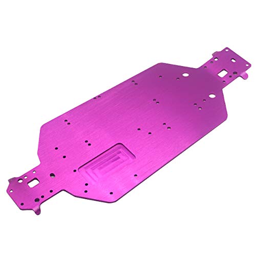 04001 CNC Aluminum Chassis Plate Upgrade Parts Replacement for Redcat HSP 94111 94107 94118 1/10 RC Monster Truck Off Road Buggy (Purple)