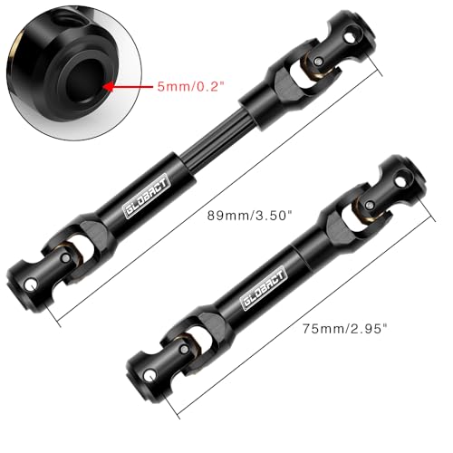 Stainless Steel Driveshaft for TRX4 SCX10 1/10 Crawler, 75-89mm | Heavy-Duty Drive Shaft,CNC Machined, Splined Engagement - size: 75-89mm