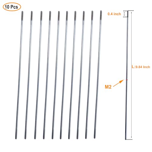 10Pcs M2 9.84" Pushrod Connector 304 Stainless Steel Rod Linkage for RC Model Airplane Helicopter Boat Car DIY Parts
