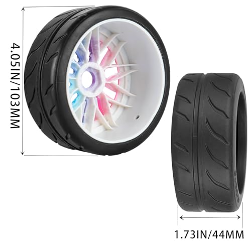 RC Tires Wheels for 1/7 Infraction 6S BLX,1/8 Typhon 6S BLX,Limitless,Rubber Highway Wheels Soft Tires Truck Tire Highway Tires,4PCS Colour - color: Colour(4pcs Tires)