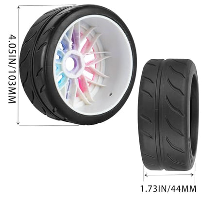 RC Tires Wheels for 1/7 Infraction 6S BLX,1/8 Typhon 6S BLX,Limitless,Rubber Highway Wheels Soft Tires Truck Tire Highway Tires,4PCS Colour - color: Colour(4pcs Tires)