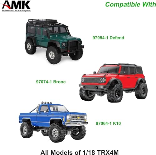 AMK TRX4M Brass Portal Axle Upgrade Kit Complete Set, Front Axles and Rear Axles with 7mm Hex Wheel Hubs and 4mm Adapters for 1/18 RC Crawlers TRX4M Upgrades, Bronc, Defend K10