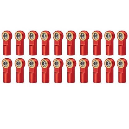 20PCS RC Link Tie Ball Joint M4 Ball Head Metal Rod Ends Tie Rod End Ball Joint Link Ball Head Holder for 1/10 Axial SCX10 II 90046 RC Crawler Car Upgrade Parts Red
