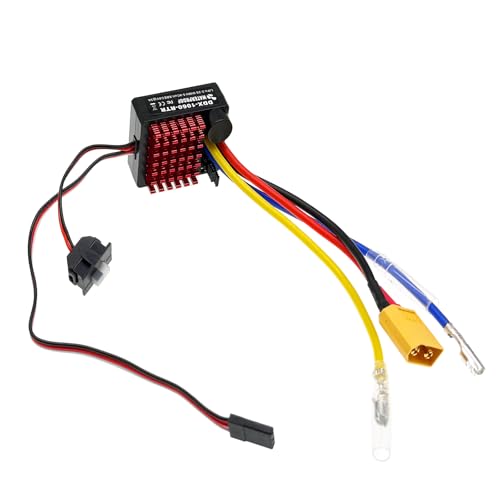 60A Waterproof Brushed ESC，1060 2-3s Electronic Speed Controller Waterproof RTR with XT60 Plug JR Plug for 540/550/380/370 Motors 1/10 Scale RC Crawler Car/Boats/Tanks