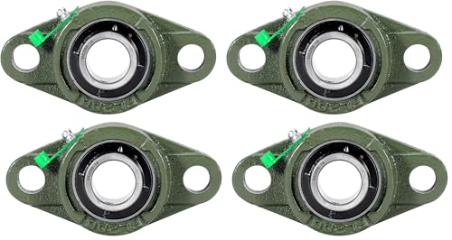 UCFL205-16 Pillow Block Bearing, Flange-Mount Ball Bearing Unit, 1 in Bore, 2-Bolt Flange, Self Aligning Cast Iron Housing, Set Screw Locking Style Flange Pillow Block Bearing (Pack of 2) - size: 5.118 in (Pack of 2)