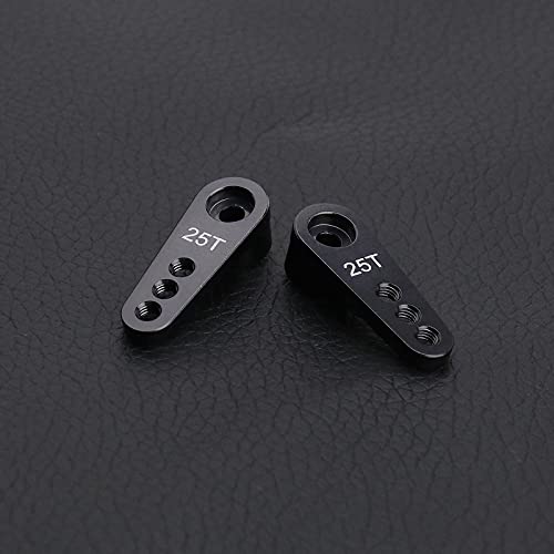 2X RC 25T Steering Servo Horn Arm 28mm Long 3 Holes M3 Thread for Remote Control Car Models 12mm 16mm 18mm Titanium Colour
