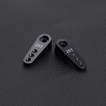 2X RC 25T Steering Servo Horn Arm 28mm Long 3 Holes M3 Thread for Remote Control Car Models 12mm 16mm 18mm Titanium Colour