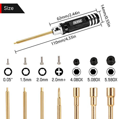 INJORA Short Handle Hex Screwdriver Nut Driver Tools 1/18 1/24 RC Crawler