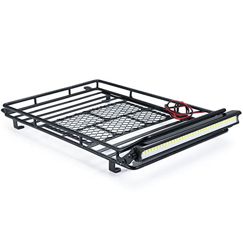 SWX Roof Rack with LED for 1/10 SCX10 TRX-4 Crawler Upgrade | Roof Rack, LED Light Bar, SCX10, TRX-4, 1/10 Crawler