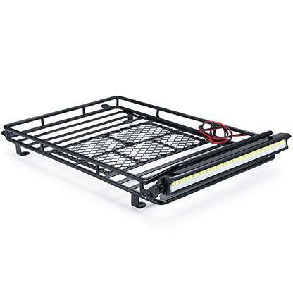 SWX Roof Rack with LED for 1/10 SCX10 TRX-4 Crawler Upgrade | Roof Rack, LED Light Bar, SCX10, TRX-4, 1/10 Crawler