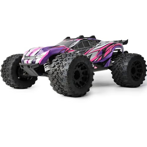 Preglued Larger RC 2.8" Monster Truck Tires and Wheels Mounted 12mm Hex for 1/10 Traxxas Stampede Rustler VXL 4x4 2WD Redcat Volcano EPX Pro-Upgrade 1/10 Scale RC Truck Tires Wheels MT Tyres - style: 2.8 RC truck tires 1/10