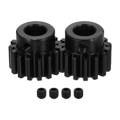 uxcell 2Pcs 1.5 Mod 15T Spur Gear 10mm Bore, 1045 Steel Pinion Gear Black Surface Treatment, 20° Pressure Angle, for Spur Rack and RC Model Car or Motor DIY(17mm) - size: 1.5 Mod 15T, 10mm x 17mm
