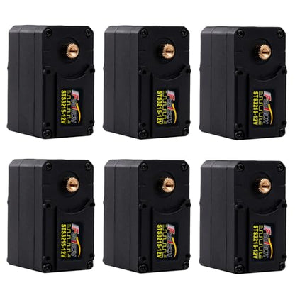 30KG High-Torque Serial Bus Servo 12V 360° Continuous Rotation Programmable Smart Industrial Digital Servo with Controller for RC Car Steering Servo Robotic Arm (6PCS Servos) - style: 6PCS Servos