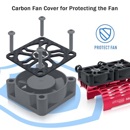 Rc Motor Fan 30mm High Speed Heatsink 28000RPM with Metal Cover 3650 3660 540 550 Brushless Motor Heatsink for 1/10 36mm 38mm Diameter Size RC