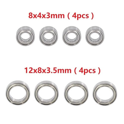 Double Rubber Seal for SG1603 SG1604 for UDIRC UD1601 UD1602 UD1603 UD1604 1/16 rc Car Spare Upgrade Accessories 8Pcs Ball Bearing Set