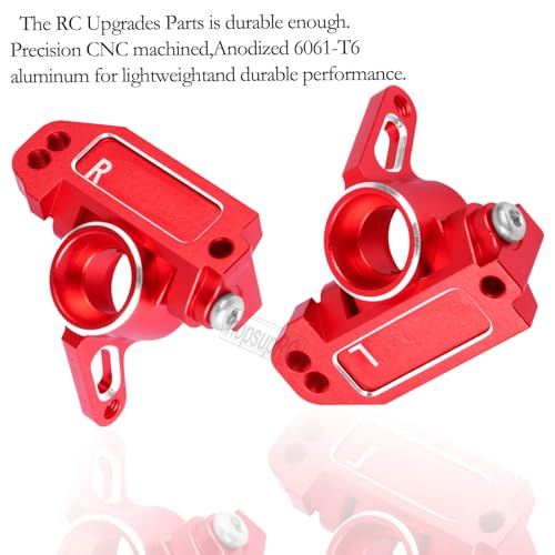 Upgrades Parts for 1/10 Slash VXL 2WD/Stampede VXL 2WD/Rustler VXL 2WD/Bandit VXL 2WD,Aluminum Front Steering Block Knuckles & C-Hubs Caster Blocks & Rear Hubs Hops Up,Red - color: Red(upgrades Parts)
