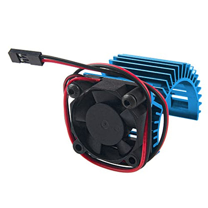RC Motor Heatsink 540 545 550 Brushless Brushed Electric Engine Heat Sink with 5-6V Cooling Fan Compatible with Traxxas HSP HPI Wltoys Himoto Axial Tamiya 1/10 RC Crawler Truck Car (Blue) - color: Blue
