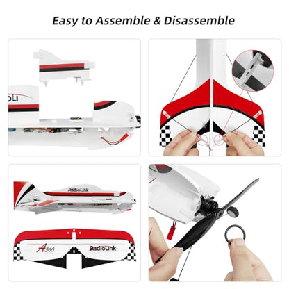 Radiolink A560 Plug & Play (PNP) 3D RC Airplane with Gyro 6 Flight Modes | 580mm Wingspan 4CH Gyro Byme-A Flight Controller, Brushless Motor&ESC for Beginner (No Radio/Receiver/Charger)