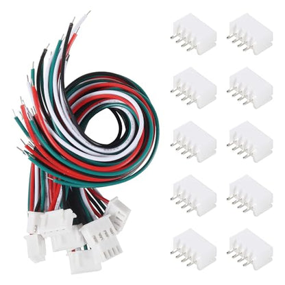 Alinan 20pcs JST-XH2.54mm 4 Pin Connector Kit, Included 10pcs Mini 4 Pin 24AWG Female Connector Plug with 150mm Cable Wire and 10pcs Micro 4Pin Male Connector Plug - color: 4Pin 24AWG 150mm Cable