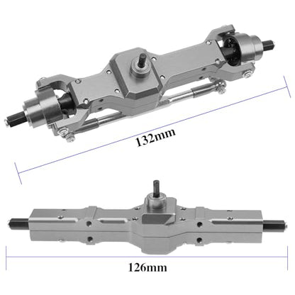 ShareGoo 3Pcs B16 Straight Axle Set Front Middle Rear Aluminum Complete Axle Compatible with WPL B16 B36 JJRC Q60 Q63 Q64 FY004 6X6 6WD 1/16 RC Car (Titanium) - color: Titanium