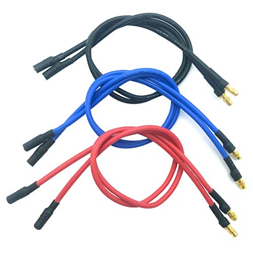 6pcs 3.5mm Banana Gold Bullet Connector Extension Cable RC Brushless Motor ESC Extension Cable Wire RC Carb Parts (16AWG 30CM)