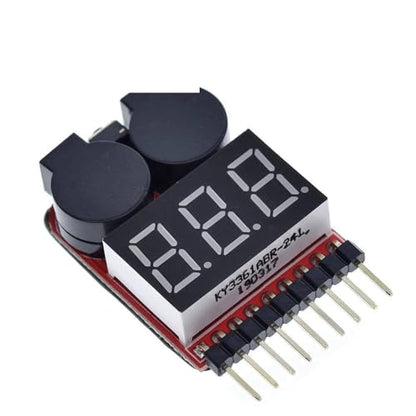 1-8S Lipo/Li-ion/Fe RC Helicopter Airplane Boat etc Battery Voltage 2 IN1 Tester Low Voltage Buzzer Alarm