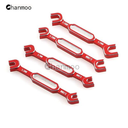 RC Aluminum Alloy Wrench Turnbuckle Nut Ball 3.0/3.2/3.5/3.7/4.0/5.0/5.5/6.0mm Joint Remover RC Universal Repair Tool Set For RC Crawler Monster Truck Off Road Car Drone Airplane (Red) - color: Red