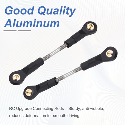 MECCANIXITY 2Pcs Adjustable Turnbuckles Camber Links, 64-74mm Turnbuckle Rod Steering Servo Linkage with M3 Ball Head Rod Ends for RC Car Replace Parts DIY - size: 64-74mm