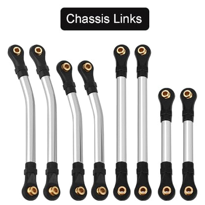 Stainless Steel Steering Links and High Clearance Body Chassis Link Set for Redcat Ascent-18 1/18 RC Crawler Metal Upgrade