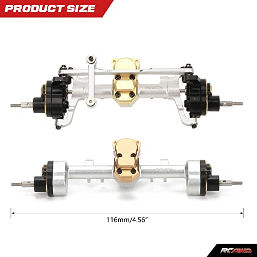 RCAWD Front Rear Portal Axle Set for Axial SCX24 Wrangler Bronco Gladiator C10 Deadbolt Crawlers Upgrade Parts (Silver) - color: Silver