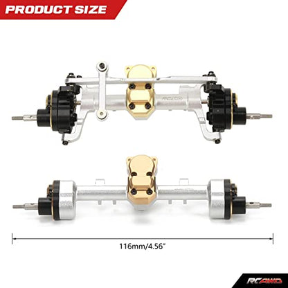 RCAWD Front Rear Portal Axle Set for Axial SCX24 Wrangler Bronco Gladiator C10 Deadbolt Crawlers Upgrade Parts (Silver) - color: Silver