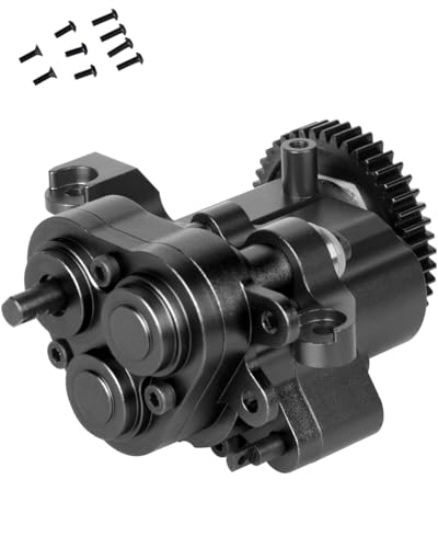 Aluminum Transmission Gearbox with Internal Gears Upgrades Part for 1/10 TRX-4 TRX-6 RC Crawler,Alloy 2 Speed Transmission Gearbox,Black - color: Black - (Alloy Transmission)