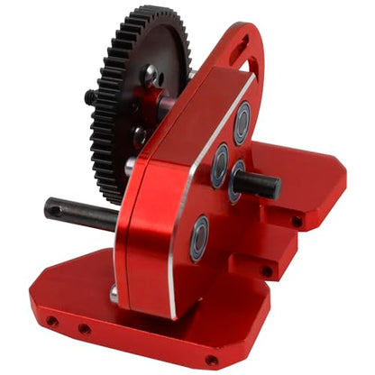 ShareGoo Aluminum 2Low Gearbox Middle Transmission w/Overdrive Gear for LCG Chassis Compatible with Axial SCX10 II III 90046 Capra TRX4 1/10 RC Crawler (Red) - color: Red