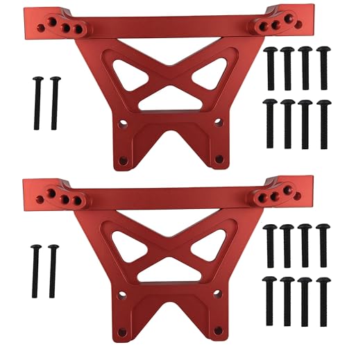 Front Rear Shock Tower Mounts for T-Maxx E-Maxx REVO 3.3 RC Cars (Red) | Aluminum,1/10 Scale,Upgrade Parts,4917R Compatible,CNC Machined,High Strength,Precision Fit,Wear Resistant - color: Red