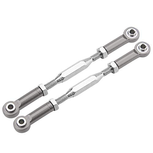 RC Truck Steering Rods, 2 Pcs Aluminium Alloy Steering Linkage Rods for Slash 1/10 Scale RC Truck Remote Control Car Spare Part Accessory (Grey)