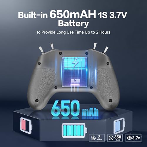 C8 ELRS V3 8CH 2.4GHz RC Radio Transmitter with Nano Receiver CR8 for FPV Drones/Tiny Whoop/Fixed Wing,FPV Drone Simulator Controller for Beginner,Mode 2 (C8 ELRS Controller & Receiver)