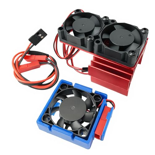 Dual Cooling Fan Set for ESC Motor Slash Rustler Stampede Hoss 4X4 VXL | 1/10 Scale,RC Cars,Dual Fans,ESC Cooling,Motor Cooling,High Airflow,Easy Installation,Durable Construction