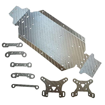 DYNWAVE Carbon Fiber Chassis Skid Plate DIY Replacement for 144001 RC Crawler Car Parts Remote Control Vehicle Accs, and Spare Parts