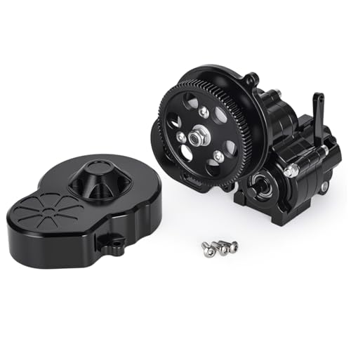 Complete Transmission Cutoff Gearbox with Dig Gear for SCX10 AX10 Wraith | CNC machined Aluminum alloy housing.Direct fit for 1/10 RC Axial SCX10.Upgrade stock gearbox for smoother crawl. - color: Black