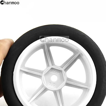 1/10 RC Rally Racing Tires and Plastic Drift Wheels 12mm Hex On Road Tyres for 1:10 Touring Street Car Tamiya TT01 TT02 XV01 TA06 A959 PTG2 144001 HPI KYOSHO HSP PTG2 Traxxas 4PCS (Black) - color: Black
