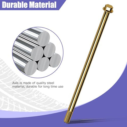 14mm 225mm Front Axle Kit + 325mm Mini Bike Rear Axle for CT200U | 14mm Rear and Front Axle Kit Compatible with Coleman CT200U Minibike 196CC 200CC 6.5HP Engine Parts 15mm Chain Adjuster - color: gold