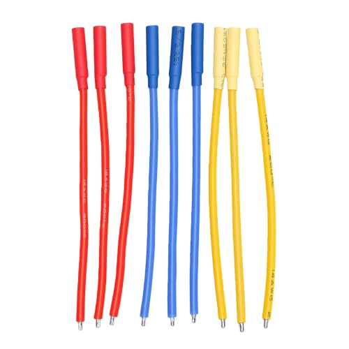 Generic ESC Extension Cable, 14AWG Silicone ESC Wire with 4.0mm Banana Female Connector, 9 Pack 120mm for RC Cars Boats Brushless Motor Setup